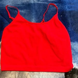 Small red cropped tank top